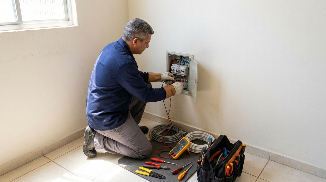 Eletricista em atendimento residencial em Cascavel-PR